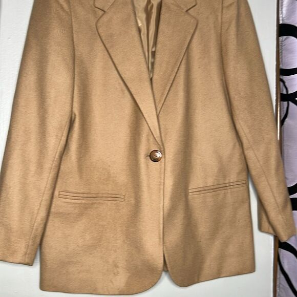 Sag Harbor Petite Tan 100% Wool Jacket / Blazer 6P - Picture 8 of 11